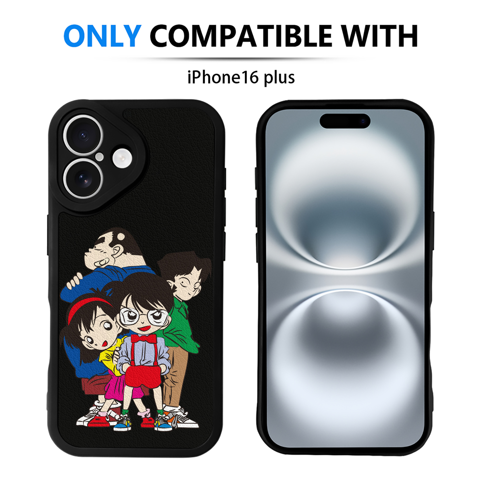 （画像用） 名探偵コナン Detective Conan 【iPhone 16シリーズ対応】シリコンスマホケース（レザー調） 材質：シリコン